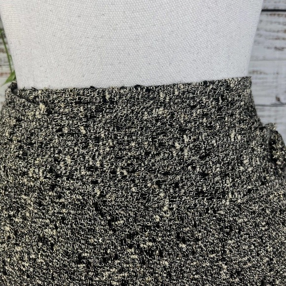 INC International Concepts Skirt 8 Silver Black Tweed Wool Wrap Cocktail Slim - Picture 4 of 11